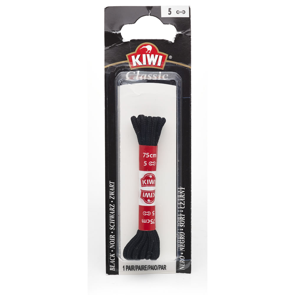 Kiwi Black Round Laces 75cm | Wilko